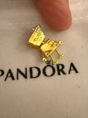 Pandora Gold Robot Charm Pair